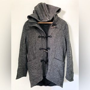Rag & Bone Harris Tweed Peacoat Toggle and Hoodie Wool Coat Size 6